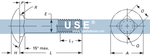 ASME B18.5 Round Head Short Square Neck Bolts